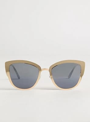Cateye Metal Smoke Lens Sunglasses