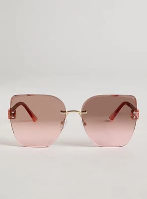 Rimless Square Chain Sunglasses