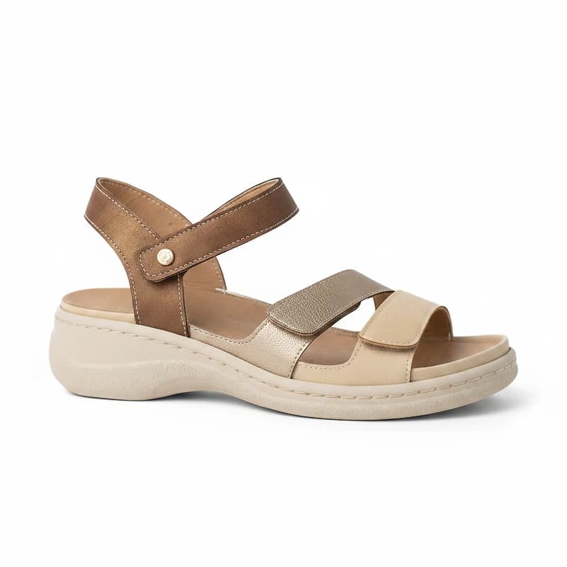 DELFIRIN Beige Faux Leather