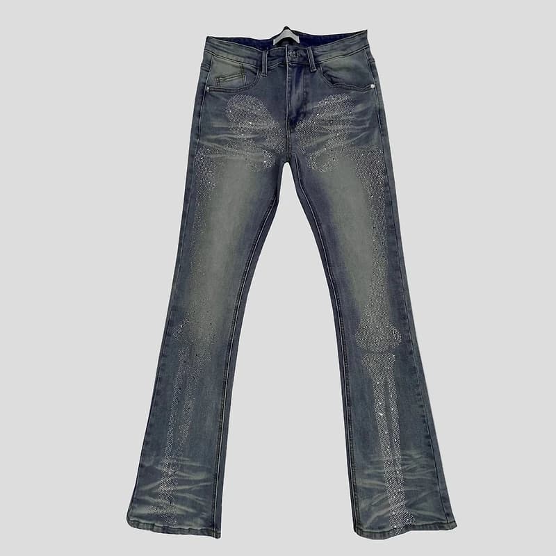 KDNK Rhinestone Skinny Flare (Acampanado)Jean