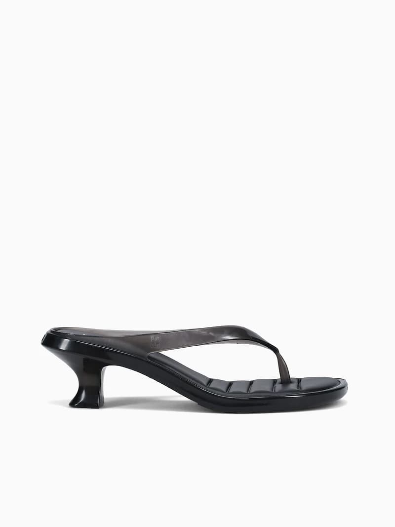 Flip Flop Kitten Heel Black Jelly
