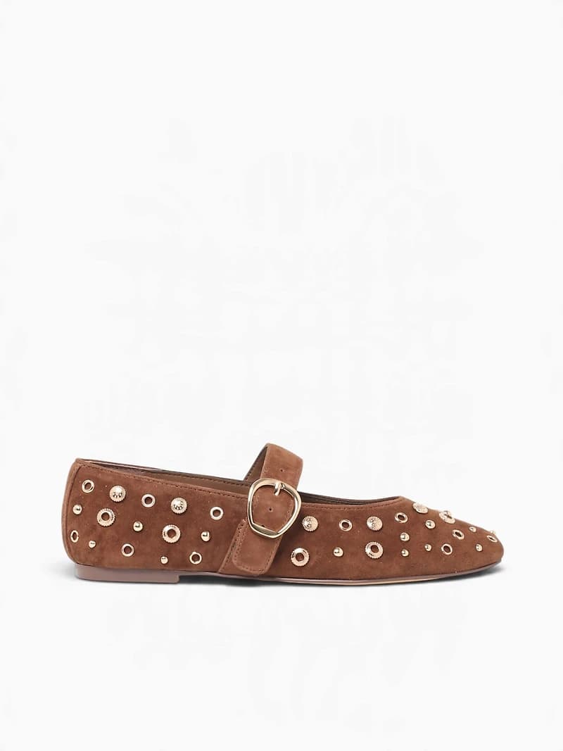Mella Stud Cocoa Suede