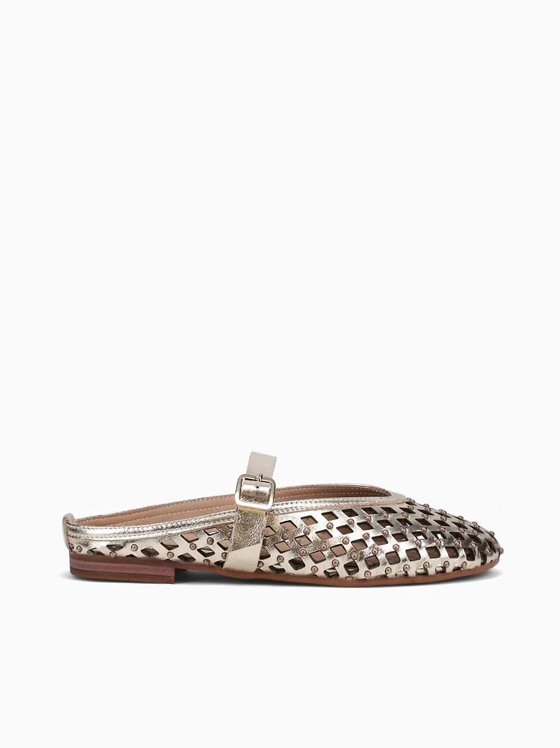 Defne Gold Metallic Leather