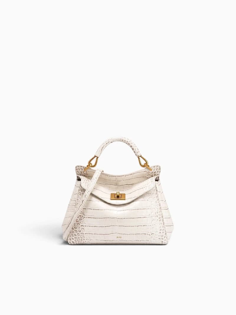 Lucia Top Handle Off White Croc