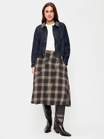 Plaid Midi Skirt
