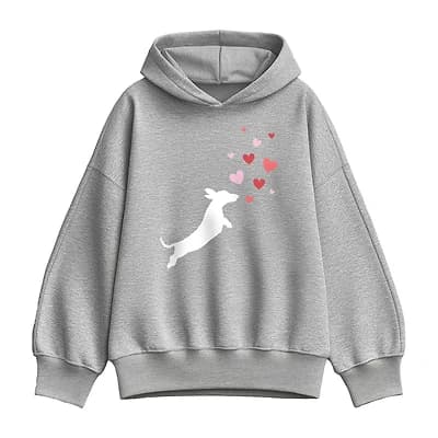 Dachsund Hearts Womens Long Sleeve Hoodie