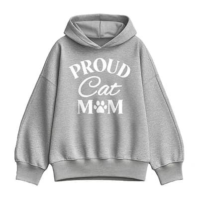 Proud Cat Mom Womens Long Sleeve Hoodie