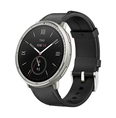 Amazfit Active 2 Smart Watch - Black Leather Premium Version